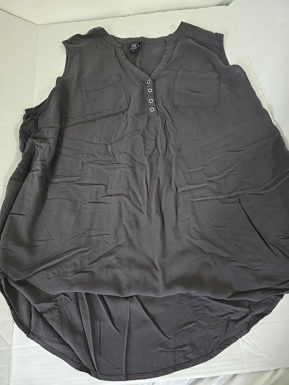 torrid Charcoal Sleeveless Henley Tank Top